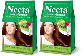 Neeta Hair Henna Natural Henna Based Hair Color 125gm Each Pack (Pack of 2) (250 g)