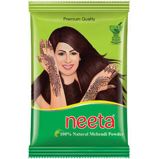 Neeta Natural Mehendi /Henna Powder for Hair Colour & Mehndi Design 1000 gm / 1 kg , Natural Brown