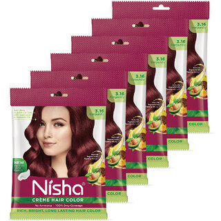 Nisha No Ammonia Permanent Creme Hair Color , Burgundy