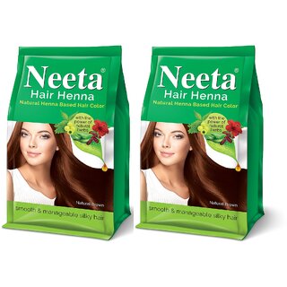 Neeta Hair Henna Natural Henna Based Hair Color 125gm Each Pack (Pack of 2) (250 g)