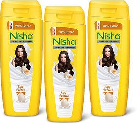 (Pack of 3) Nisha Nutritive Shampoo with Egg Protein for Healthy Hair - Hair Care for Men & Women  80 ml