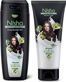 Nisha Shampoo (180 ml ) & Conditioner (180 ml) Combo for Smooth & Silky Hair Avocado (2 Items in the set)