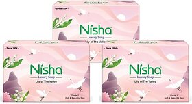 Nisha Luxury Soap Bar Lily of The Valley for Soft & Beautiful Skin 100g Each Pack of 3 (3 x 33.33 g)