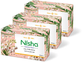 Nisha Luxury Soap Bar Lily of The Valley for Soft & Beautiful Skin 100g Each Pack of 3 (3 x 33.33 g)