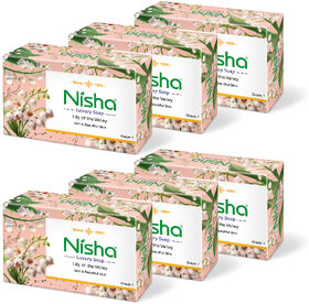 Nisha Luxury Soap Bar Lily of The Valley for Soft & Beautiful Skin 100g Each Pack of 6 (6 x 16.67 g)