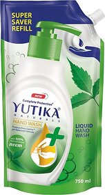 Yutika Complete Germ Protection Handwash Enriched with Moisturizers and a pH Balanced Formula Comes with Neem Fragrance Liquid Soap Refill Hand Wash Hand Wash Refill Pouch (750 ml)