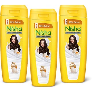 (Pack of 3) Nisha Nutritive Shampoo with Egg Protein for Healthy Hair - Hair Care for Men & Women  80 ml