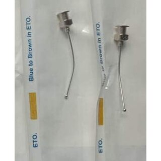 Cannuala Oral Feeding Reusable Steel Tubes 2 pcs size20gx1 inch Curved Ball tip-Good for Mice Rat Canary  Finches