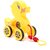 Virgo Toys Pull Along Buddy Duck - Yellow and Elephant - Grey, For Kids For Age 18 Month and Above