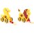 Virgo Toys Pull Along Buddy Duck - Yellow and Lion - Yellow, For Kids For Age 18 Month and Above
