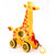 Virgo Toys Pull Along Buddy Elephant - Grey and Giraffe - Yellow, For Kids For Age 18 Month and Above