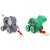 Virgo Toys Pull Along Buddy Elephant - Grey and Turtle - Green, For Kids For Age 18 Month and Above