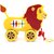 Virgo Toys Pull Along Lion - Yellow and Turtle - Green, For Kids For Age 18 Month and Above