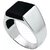 Sulemani hakik stone silver plated ring black stone finger ring for men  boy