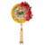 Metal Shubh-Labh with Flower Border Hangings for Door Decoration/Diwali Decoration (Yellow and Pink)