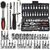 Verat 46 in 1 Pcs Tool Kit  Screwdriver  1/4'' Square Drive Metric Socket Set Extension Bar and Adapter for Bike, Car Repairs (46-Pieces)