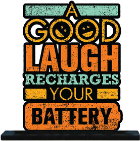 Homeberry A Good Laugh Recharge Your Battery - Table Decorative Miniature