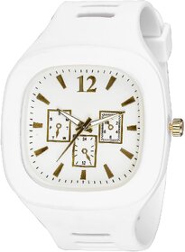 White Dial Analog Silicon Strap Addi Stylish Designer Analog Watch - For Boys