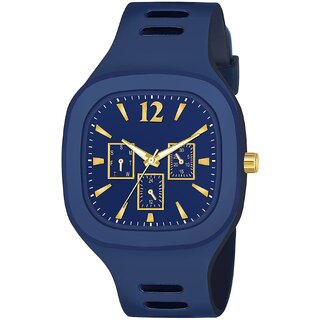 Blue Dial Analog Silicon Strap Addi Stylish Designer Analog Watch - For Boys