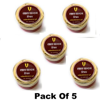 PACK OF 5 LAL CHANDAN TIKA MADE WITH RARE AND PURE LAL CHANDAN.