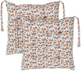Floral Print Chair Pad Set of 2 Microfiber Back  Seat Cushion for Indoor/Outdoor Chair Rocking Chair, Office Chair