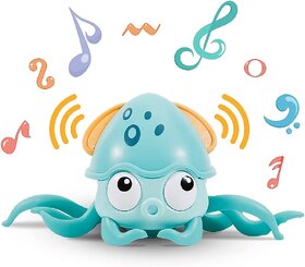 Baby Crawling Toy Musical Octopus Toy, Toddler Interactive Crawling Octopus Toy with Music, LED Light Up