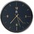 Homeberry- 26cm x 26cm Plastic & Glass Wall Clock - Gold Leaves (Abstract- Minimalistic Design, Navy Blue with Black Frame)