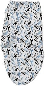 OYO BABY -Baby Swaddle Wrap , Cotton Soft - Newborn Blanket for 0-6 Months (White Bus) 175 GSM