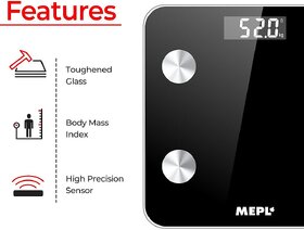 Mepl Bluetooth Digital Smart Scale Weighing Machine - Black