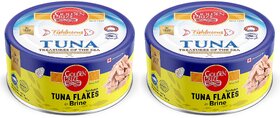 Golden Prize Tuna Sandwich Flakes In Brine 185Gms Each - Pack of 2 Units