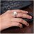 Moti Ring Astrological Gemstone For Men and Women Metal alloy Silver Plated Ring