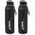 Dhara Stainless Steel Quench 900 Inner Steel and Outer Plastic Water Bottle, 700ml, Black BPAFree Leak Proof(pack 2)