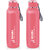 Quench 900 Inner Steel and Outer Plastic Water Bottle, 700ml, Pink   BPA Free  Leak Proof  Office Bottle (set of 2)