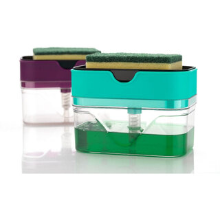 ZEBICS 2 in 1 Soap Dispenser for Dishwasher Liquid Holder, Liquid Dispenser Through Pump with Sponge