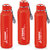 Quench 900 Inner Steel and Outer Plastic Water Bottle, 700ml, Red  BPA Free  Leak Proof  Office Bottle (Set of 3)
