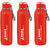 Quench 900 Inner Steel and Outer Plastic Water Bottle, 700ml, Red  BPA Free  Leak Proof  Office Bottle (Set of 3)