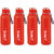 Quench 900 Inner Steel and Outer Plastic Water Bottle, 700ml, Red  BPA Free  Leak Proof  Office Bottle (Set of 4)