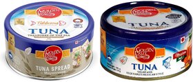 Golden Prize Combo - 1 x Tuna Spread in Mayonnaise and 1 x Tuna Salad with Vegetables Mexican Style (2 x 185gms Each)