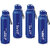 Quench 900 Inner Steel and Outer Plastic Water Bottle, 700ml, Blue  BPA Free  Leak Proof  Office Bottle ( pack of 4 )