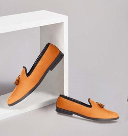 Shoeson Mens Tan Lace-up Suede Leather Casual Loafer