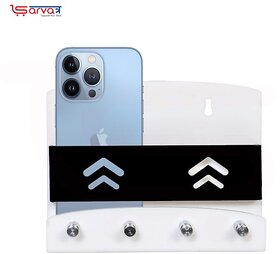 Sarvatr Acrylic Double Mobile Stand with Key holder Charging Holder Wall Mounted