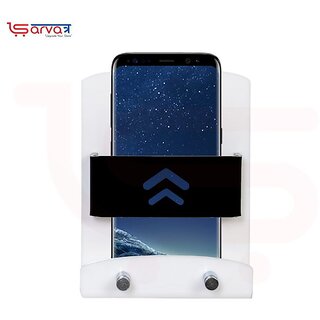Sarvatr Acrylic Single Mobile Stand with Key holder Charging Holder Wall Mounted