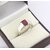 JAIPUR GEMSTONE- natural and lab certified red squre coral(moonga) ring
