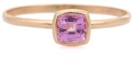 RATAN BAZAAR- 100 Original pink sapphire gemstone gold plated adjustable Ring for astrology purpose
