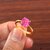 Pink sapphire Stone Ring Natural Lab Certified for unisex Stone Sapphire Gold Plated Ring