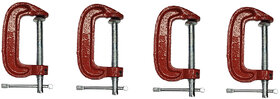 Scorpion C-Clamps Set of 4 Pcs For Metalworking, Woodworking, Max Jaw Opening 2-Inch