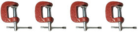 Scorpion C-Clamps Set of 4 Pcs For Metalworking, Woodworking, Max Jaw Opening 1-Inch