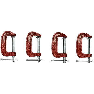 Scorpion C-Clamps Set of 4 Pcs For Metalworking, Woodworking, Max Jaw Opening 2-Inch