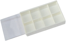Scorpion Boxes Plastic With 8 Compartments For Stones Storage Box  (White)