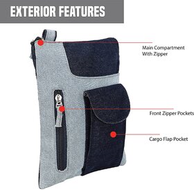 The Purani Jeans Girl's Sling Bag (Blue)